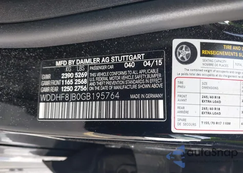 2016 Mercedes-Benz E 350 4Matic из США, поврежденный, VIN WDDHF8JB0GB195764